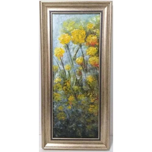 Sarı Çiçekler 1, Ömer Tosun Sarı Çiçekler,Tuval üzerine yağlı boya olarak çalışılmış ve  15x40 cm dir.