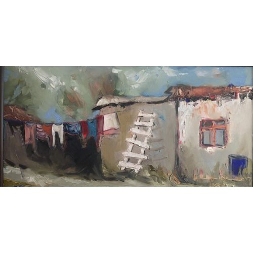 Are The Laundry Dry?, Sibel Ucal  Oil Paint Paintings