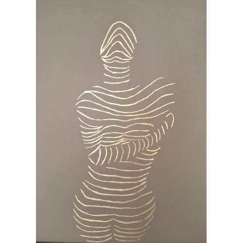 Dream, Ecem Amac It is an acrylic work on canvas. Gold leaf is used. It is unframed. Acrylic Paintings