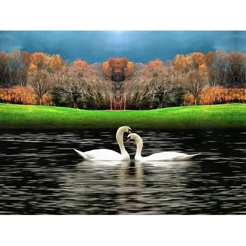 Landscape With Swans, Nana Tchelidze Yağlıboya Tablo Landscape With Swans, Nana Tchelidze Yağlıboya Tablo Orijinal Tablo