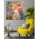 Woman With Flower Hair, Angela Botnari Oil Paint Woman With Flower Hair, Angela Botnari Oil Painting on Canvas, 120×120 cm, Original Oil Painting on High Quality Canvas Oil