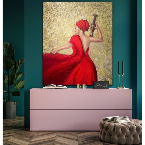 Woman Wtih Water Jug, Angela Botnari An oil painting made with mixed technique on canvas. Dimensions are 110×130 cm Oil Paint