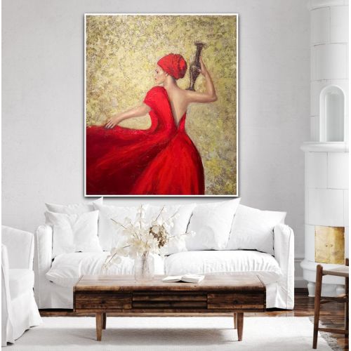 Woman Wtih Water Jug, Angela Botnari An oil painting made with mixed technique on canvas. Dimensions are 110×130 cm Oil Paint