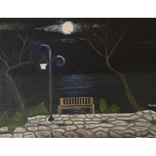 Another Beautiful Night, Arzu Cevikalp Oil on canvas, 2022 Oil Paint Paintings