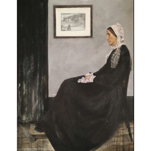 Whistlerın Annesi, Hüseyin Ünlü Tuval ustüne yaglıboya,120×100cm Yıl 2020 Reprodüksiyon Tablo Orijinal Tablo