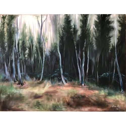 Dark Forest, Eda Ak Oil Paint Dark Forest, Eda Ak Dark forest I made this oil painting work that came out with the creepy feelings in me in 2018. Oil painting