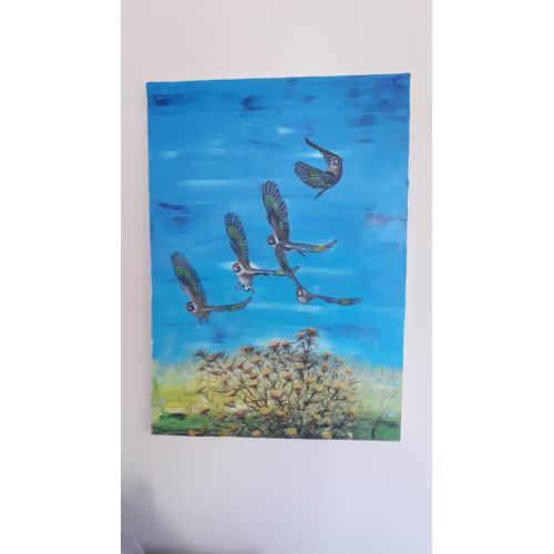 Diken Ve Saka 1, Alpaslan Altinoglu  Oil Paint Paintings