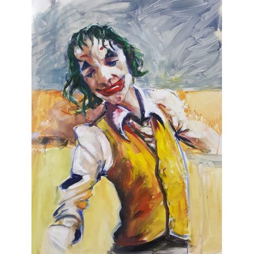 Joker Portrait, Muzaffer Bulut  Oil Paint Paintings