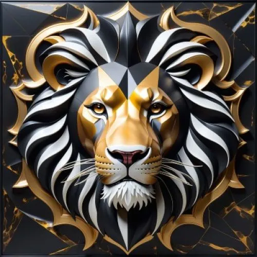 Ali Caka, Crystal Geometric Modern Style Lion 7 Ali Caka, Crystal Geometric Modern Style Lion 7
