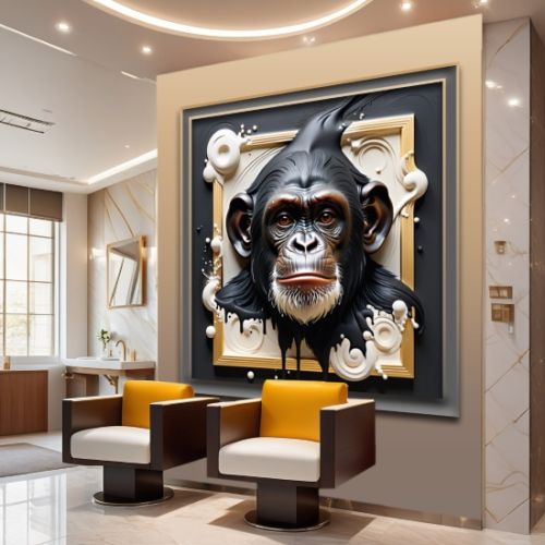 Şempanze 3d 80, Ali Çaka DİJİTAL BİR RESİMDİR. SATIŞ DİJİTAL İNDİRME. Photoshopta gerekli yerler yeniden