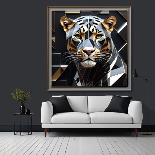 Kristal 3d Geometrik Stil Leopar 22, Ali Çaka DİJİTAL BİR RESİMDİR. SATIŞ DİJİTAL İNDİRME. Photoshopta gerekli yerler