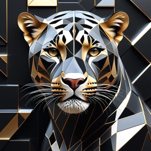 Kristal 3d Geometrik Stil Leopar 22, Ali Çaka Kristal 3d Geometrik Stil Leopar 22, Ali Çaka