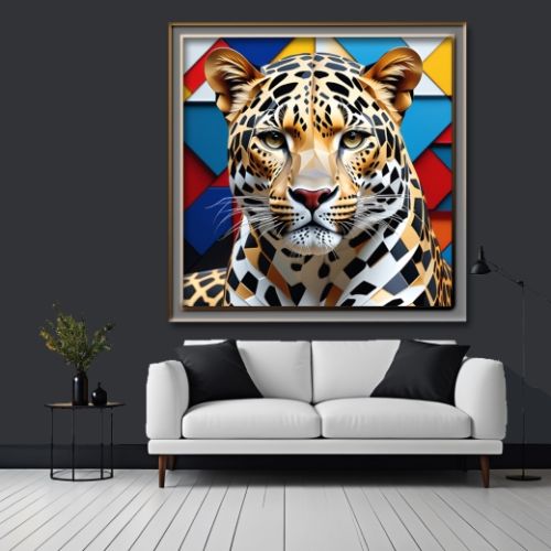 Kristal 3d Geometrik Stil Leopar 23, Ali Çaka DİJİTAL BİR RESİMDİR. SATIŞ DİJİTAL İNDİRME. Photoshopta gerekli yerler