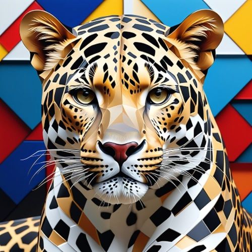 Kristal 3d Geometrik Stil Leopar 23, Ali Çaka Kristal 3d Geometrik Stil Leopar 23, Ali Çaka