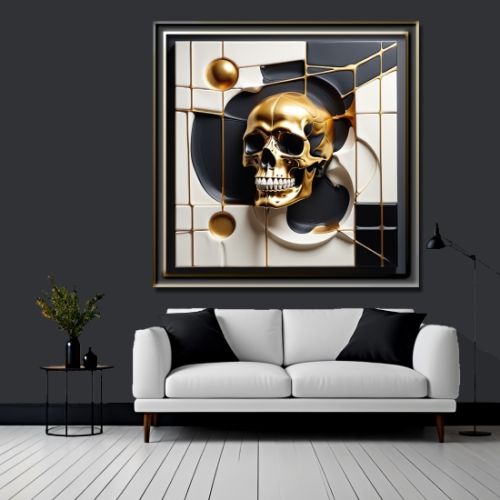 Geometric 3d Golden Skull 54, Ali Caka IT IS A DIGITAL IMAGE. SALE IS DIGITAL DOWNLOAD. Necessary parts have been rearranged in