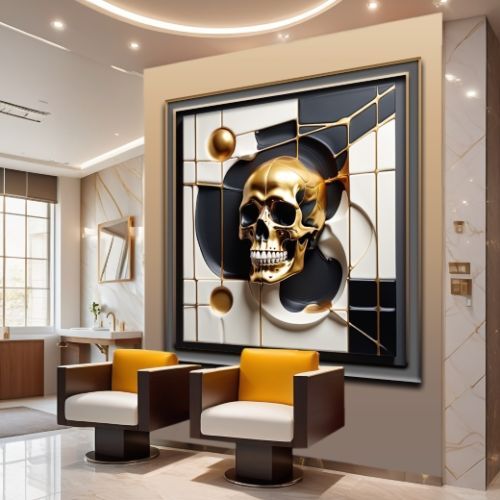 Geometric 3d Golden Skull 54, Ali Caka IT IS A DIGITAL IMAGE. SALE IS DIGITAL DOWNLOAD. Necessary parts have been rearranged in