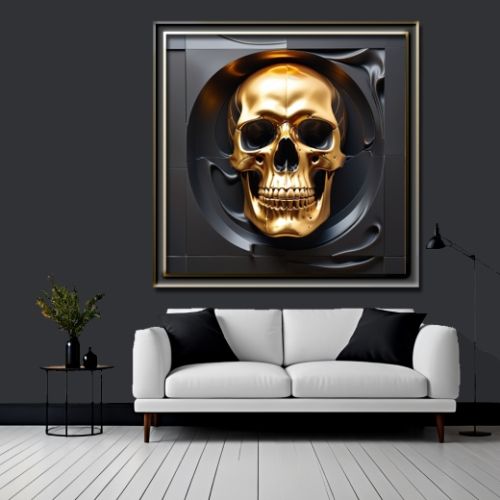 Geometric 3d Golden Skull 60, Ali Caka IT IS A DIGITAL IMAGE. SALE IS DIGITAL DOWNLOAD. Necessary parts have been rearranged in