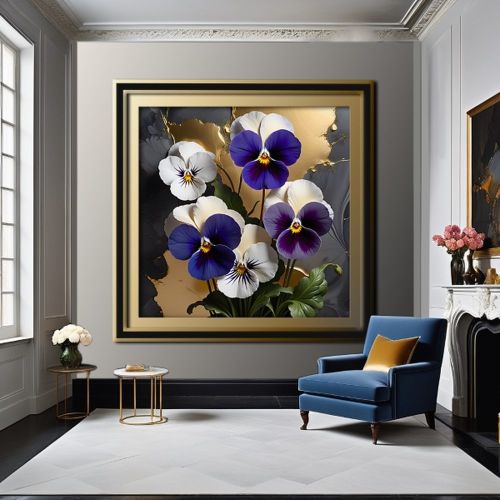 Geometric 3d Pansies 28, Ali Caka IT IS A DIGITAL IMAGE. SALE IS DIGITAL DOWNLOAD. Necessary parts have been rearranged in