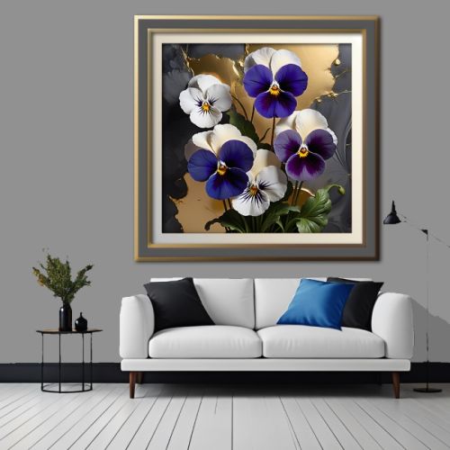 Geometric 3d Pansies 28, Ali Caka IT IS A DIGITAL IMAGE. SALE IS DIGITAL DOWNLOAD. Necessary parts have been rearranged in