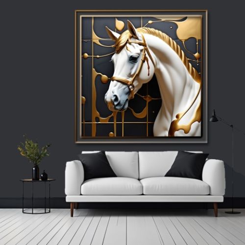 Geometric 3d Two White Horse 49, Ali Caka IT IS A DIGITAL IMAGE. SALE IS DIGITAL DOWNLOAD. Necessary parts have been rearranged