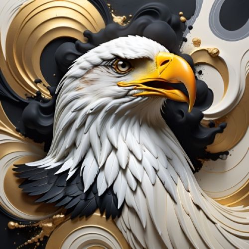 Geometrik 3d Beyaz Başlı Kartal 40, Ali Çaka Geometrik 3d Beyaz Başlı Kartal 40, Ali Çaka