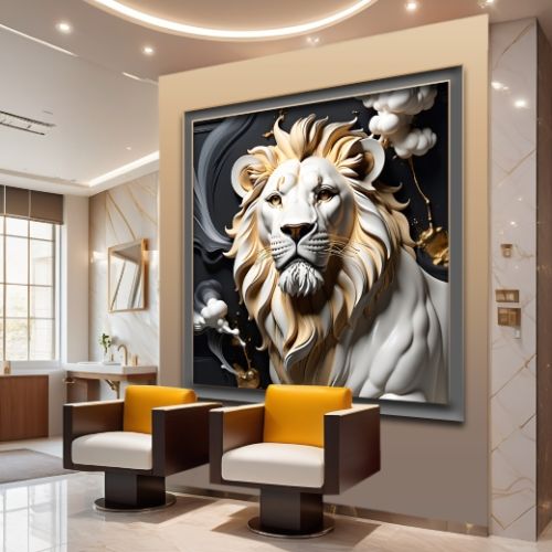 Geometric 3d White Lion 40, Ali Caka IT IS A DIGITAL IMAGE. SALE IS DIGITAL DOWNLOAD. Necessary parts have been rearranged in