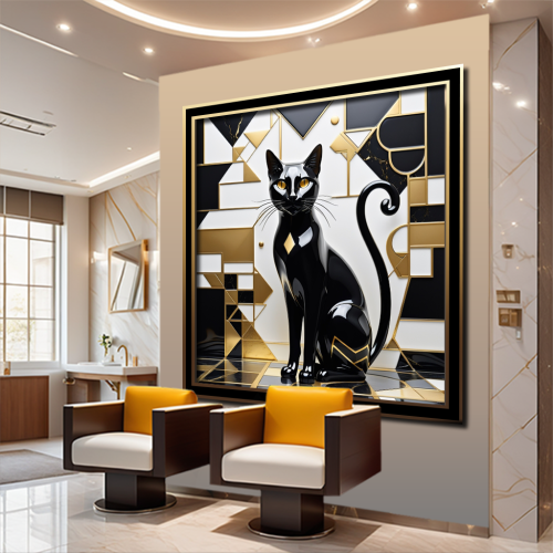 Geometric Style Cat 27, Ali Çaka DİJİTAL BİR RESİMDİR. SATIŞ DİJİTAL İNDİRME. Photoshopta gerekli yerler yeniden