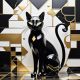 Geometric Style Cat 27, Ali Çaka DİJİTAL BİR RESİMDİR. SATIŞ DİJİTAL İNDİRME. Photoshopta gerekli yerler yeniden