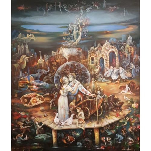 Bütün Zamanlarda Aşk, Neriman Oyman Yağlıboya Tablo Bütün Zamanlarda Aşk, Neriman Oyman 2019 imzalı, 120x140 cm ebadında. Tuval üzerine yağlı boya. Yağlıboya Tablo