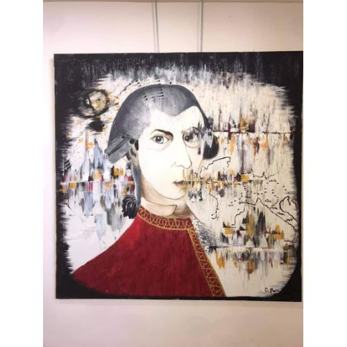 Mozart 2, Günay Paşaoğlu mozart karma teknik, orijinal tablo Karma Teknik Orijinal Tablo
