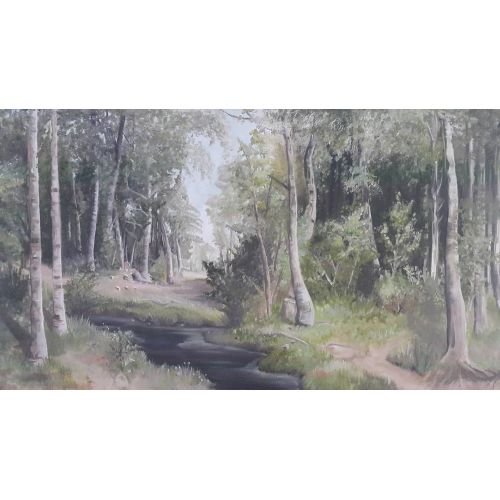 Yeşil Orman, Lale Sarcan Tuval üzerine yağlı boya 70×100  2015 yılında tamamlanmistir. 2 senedir calisilmistir  Bu