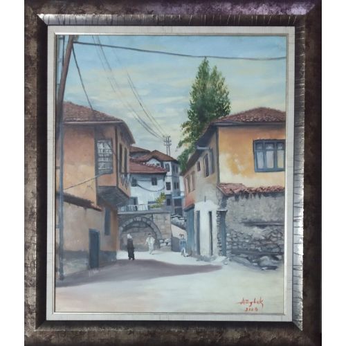 Old Ankara Houses And Streets, Adnan Ozbek Oil paint on canvas board Oil Paint Paintings