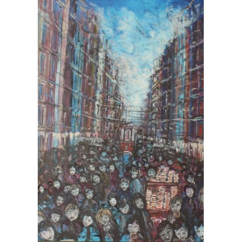 İstiklal Haktır, İbrahim Hakkı Gündoğdu Akrilik. Ölçüleri:  70x100 cm. Tarihi şehir İstanbulun kalbi istiklal