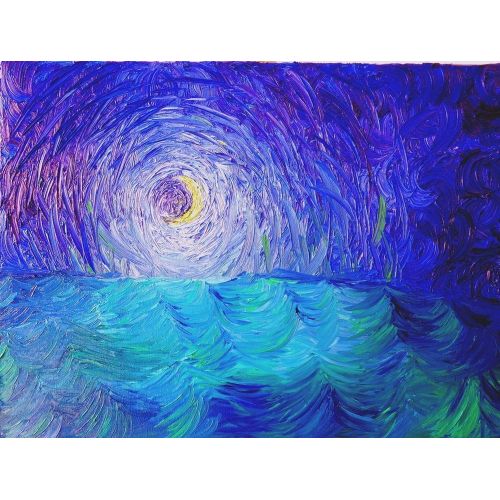 Moon 19, Oktay Alkan Moon 19 Oil Paint Paintings