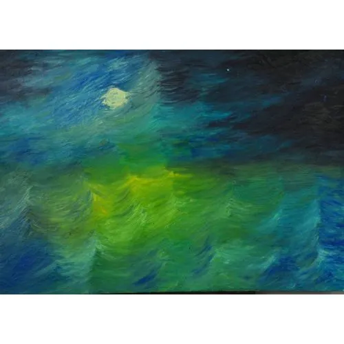 Moon 8, Oktay Alkan Moon 8 Oil Paint Paintings