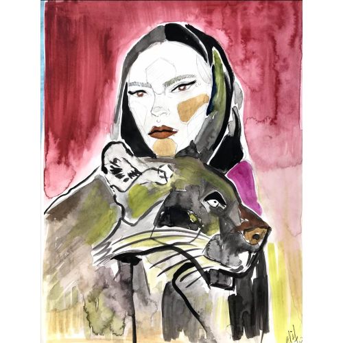 Kadın, Elif Balıkçılar 21x29 suluboya tekniği ile yapılmıştır. Kadının gücünü temsil eder. Elif Balıkçılar