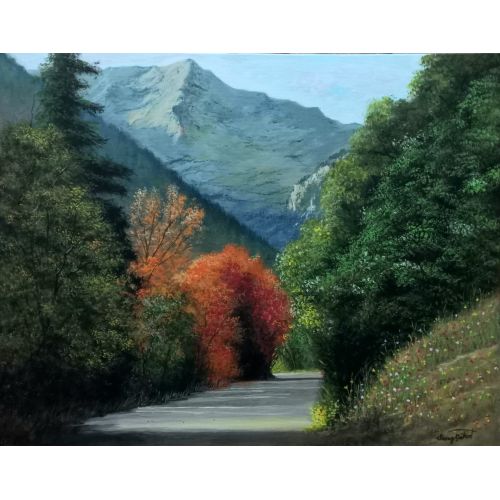 Road 2, Savas Cakir acrylic paint on canvas, will be sent framed Oil Paint Paintings