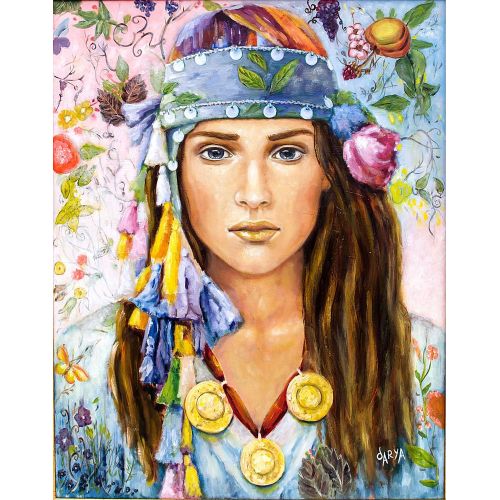 Peasant Woman, Darya Gürcan Yöresel Kadın Tuval üzerine yağlıboya. Yağlıboya Tablo Orijinal Tablo