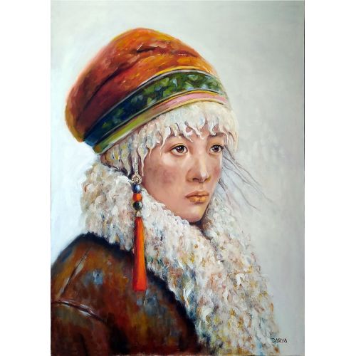Orta Asyadan Anadoluya Kadın, Darya Gürcan Orta Asyadan Anadoluya Kadın Tuval üzerine yağlıboya tekniği Yağlıboya