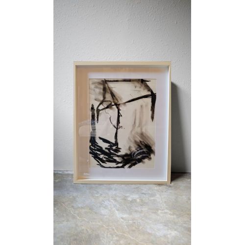 Masa, Defne Alok Karma Teknik Masa, Defne Alok Kağıt üzeri kömür kalem minimalist tablo 35x50 cm Çerçeveli Defne Alok Karma Teknik Orijinal Tablo