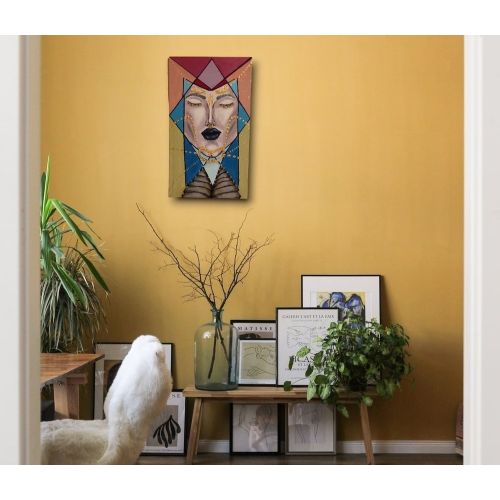 Anka Of Earth, Huray Betul Sayaca It is varnished with acrylic paint on MDF.       To those who are reborn every time from the
